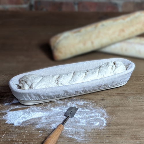 Banneton oval para pan con forro de lino #2690LNGL - Sassafras